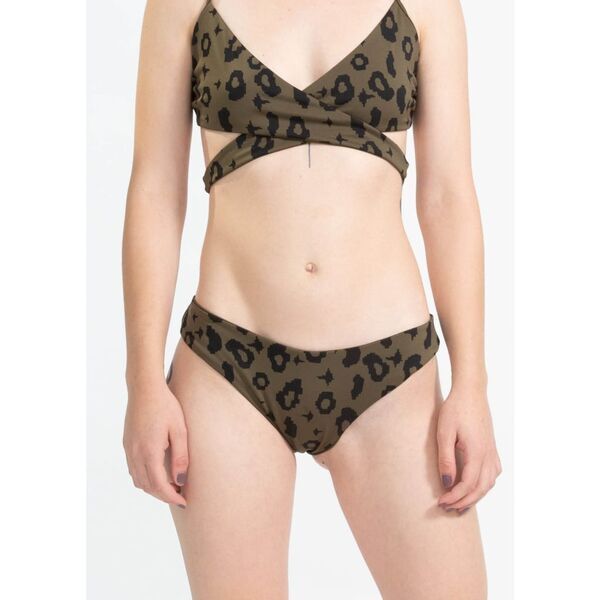boochen - Arpoador Bikini-Unterteil wendbar in Green Leopard / Moss | Größe XS