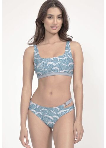 boochen - Caparica Bikini-Oberteil wendbar in Ocean Waves / Light Blue