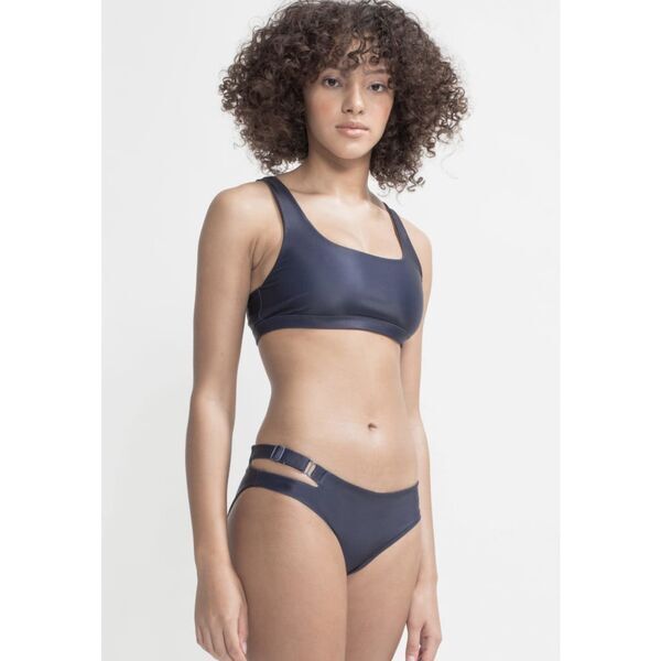boochen - Caparica Bikini-Oberteil wendbar in Dark Blue / Solid Brown | Größe XS