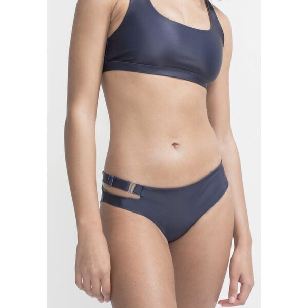 boochen - Caparica Bikini-Unterteil wendbar in Dark Blue / Solid Brown | Größe XS