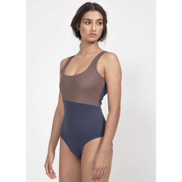 boochen - Langeoog Swimsuit Reversible in Midnight Blue/Mocha | size L