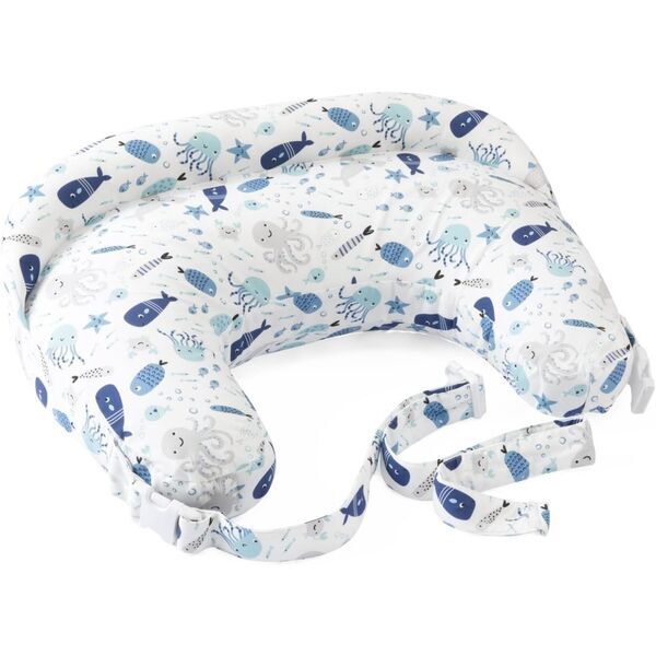 Boppy Deluxe Stillkissen | white/blue 1