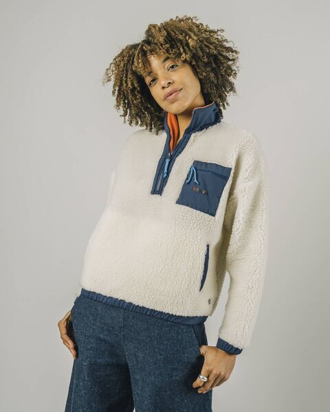 Brava Fabrics - Zip Up Fleece Jacket Ecru | size L