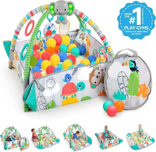 Bright Starts Erlebnisdecke & Bällebad mit 40 Bällen 5-in-1 | gray 2