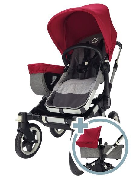 Bugaboo Donkey 2 Mono Kombikinderwagen | gray/red, image 1 of 5