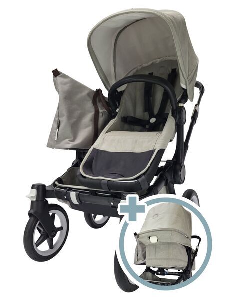 Bugaboo ezel 2 Twin 2-in-1 kinderwagen | schwarz/hellgrau, image 1 of 5