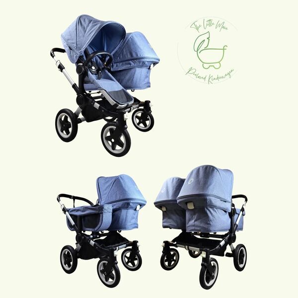 Bugaboo Donkey Twin Geschwisterwagen | blau 1