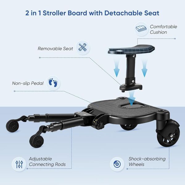 BugyKido Buggy Board mit Sitz | black 3