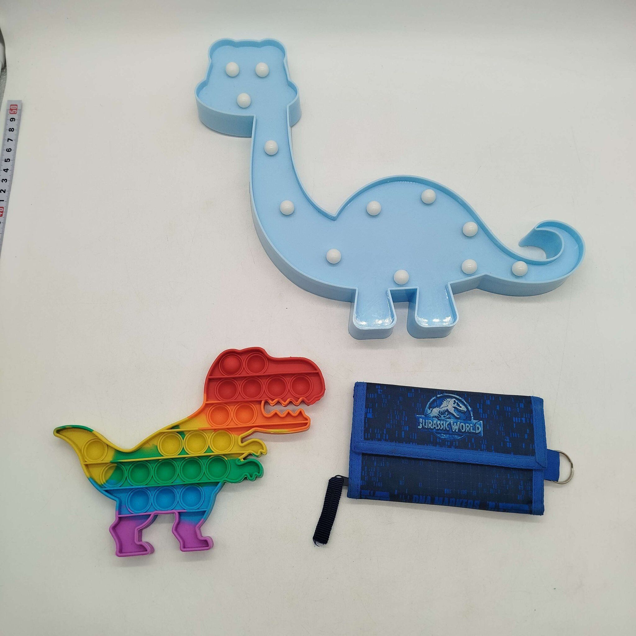 Bundle Dino Set von 4 Rucksack Licht PopIt Geldbeutele