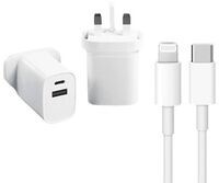 35W Multiport Fast Charger UK (USB-A + USB-C) & Cable (USB-C + Lightning)