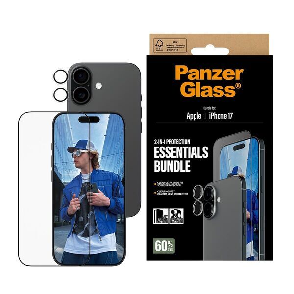 Displayschutz & Kameralinsenschutz | PanzerGlass™ | iPhone 17, image 2 of 3