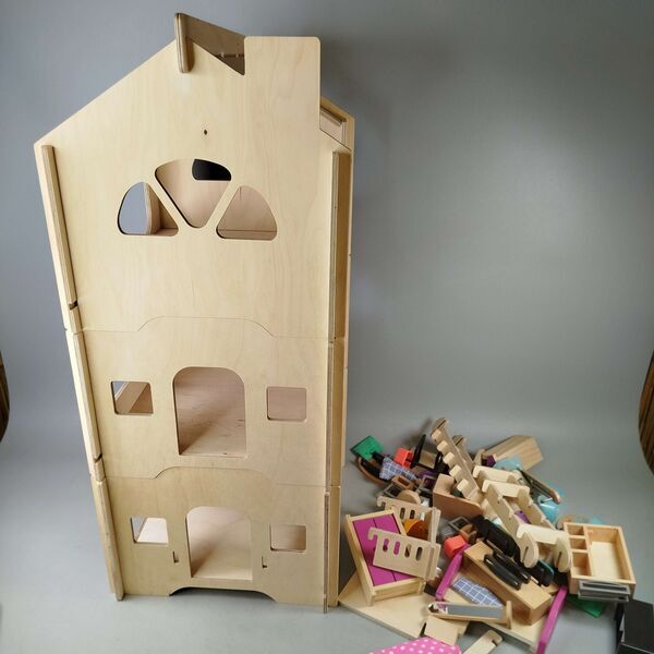 Bundle Puppenhaus Holz 11742 großes Set Möbel & Einrichtunge | mehrfarbig, image 1 of 4