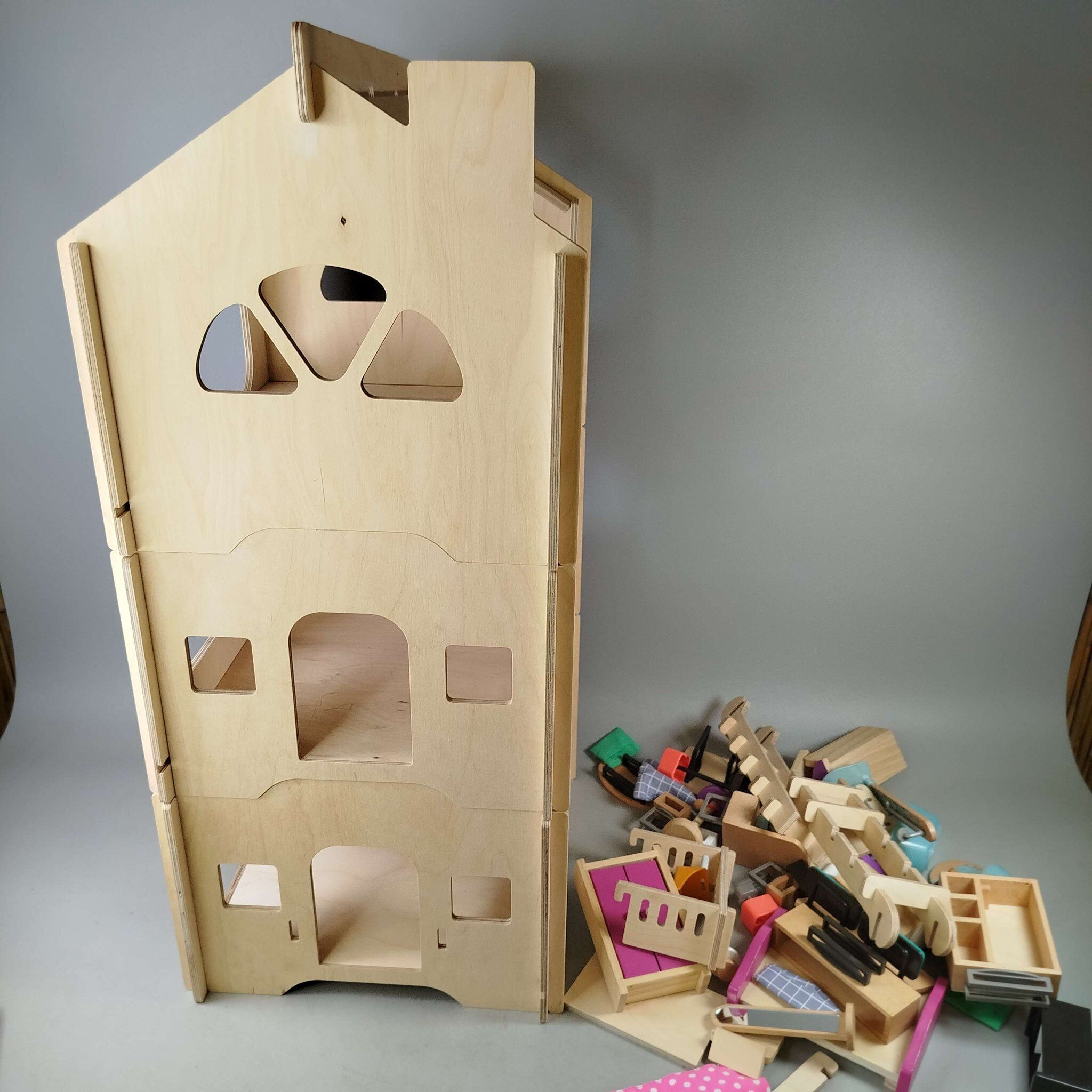 Bundle Puppenhaus Holz 11742 großes Set Möbel & Einrichtunge
