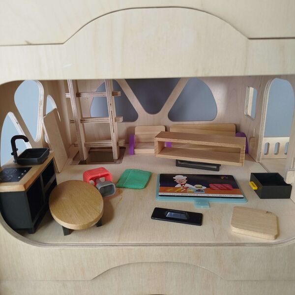 Bundle Puppenhaus Holz 11742 großes Set Möbel & Einrichtunge | mehrfarbig, image 3 of 4