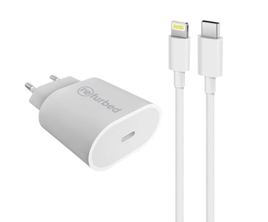 Schnellladegerät (20W) & Kabel (Lightning) weiß