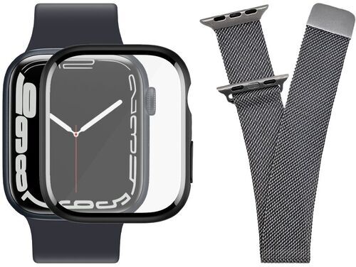Rostfritt stål smartwatch armband & skärmskydd | PanzerGlass | Apple Watch 7/8/9 | 38/40/41 mm | silver