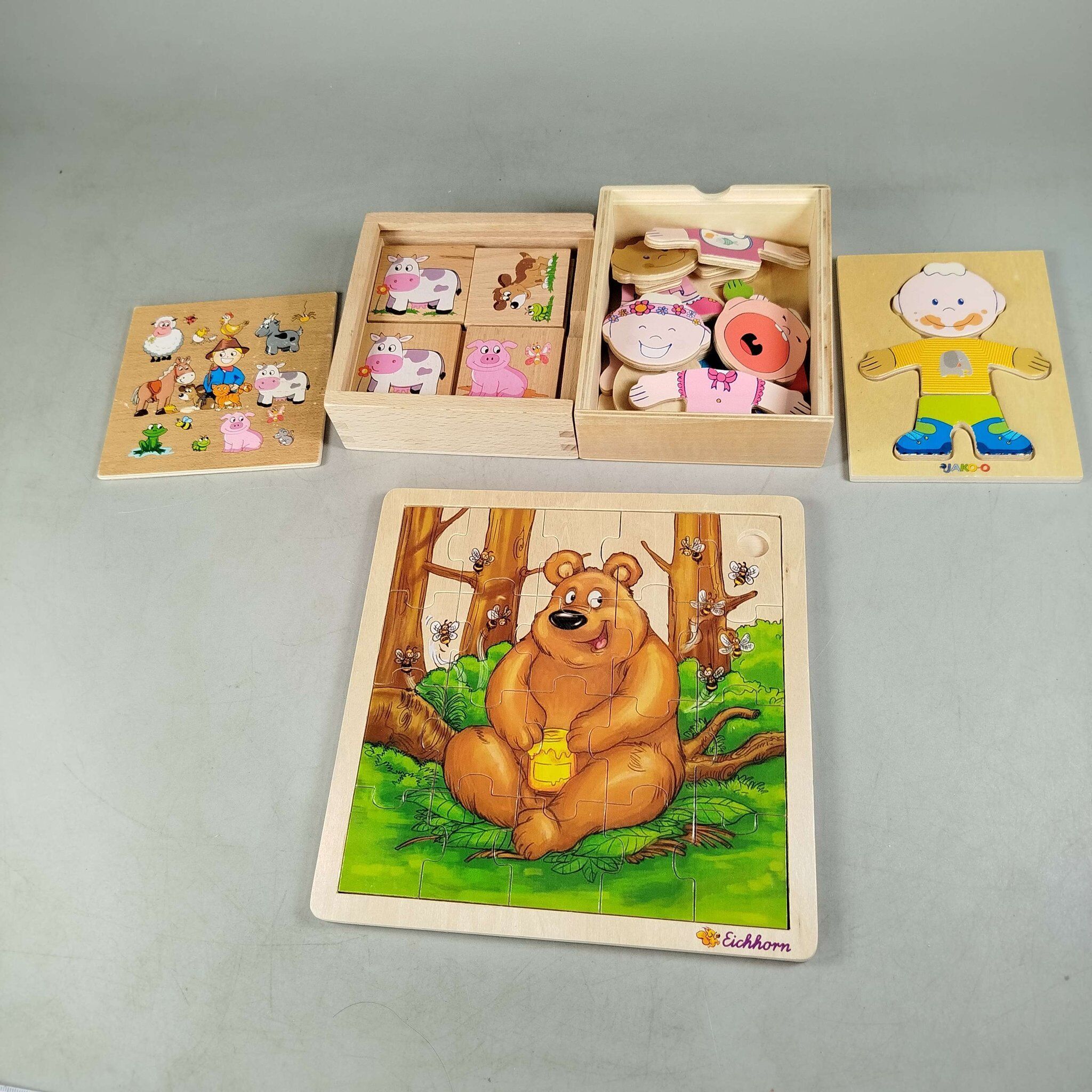 Bundle Tiere & Anziehbär Holzpuzzle & Anziehpuzzle Sete