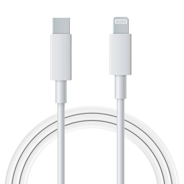 Câble de chargeur (USB-C + Lightning), blanc, 13 €