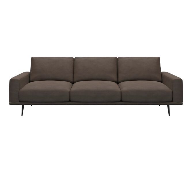 Carlton sofa 3-seater York-leather light brown | brown, image 1 of 4