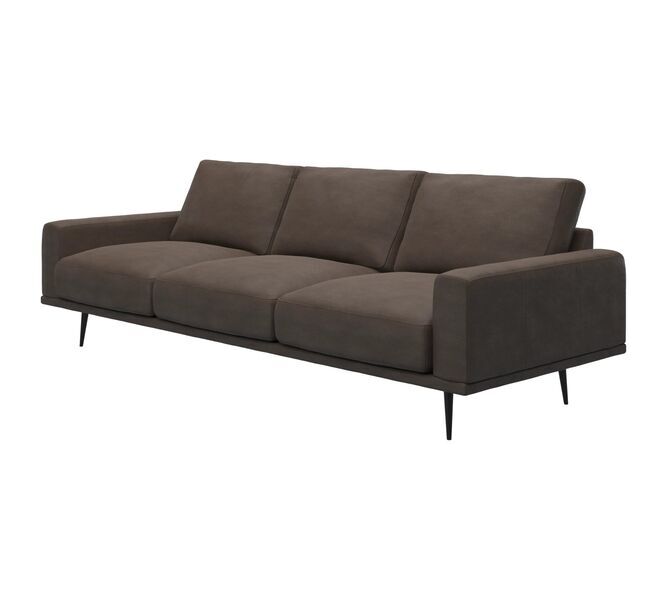 Carlton sofa 3-seater York-leather light brown | brown, image 1 of 5