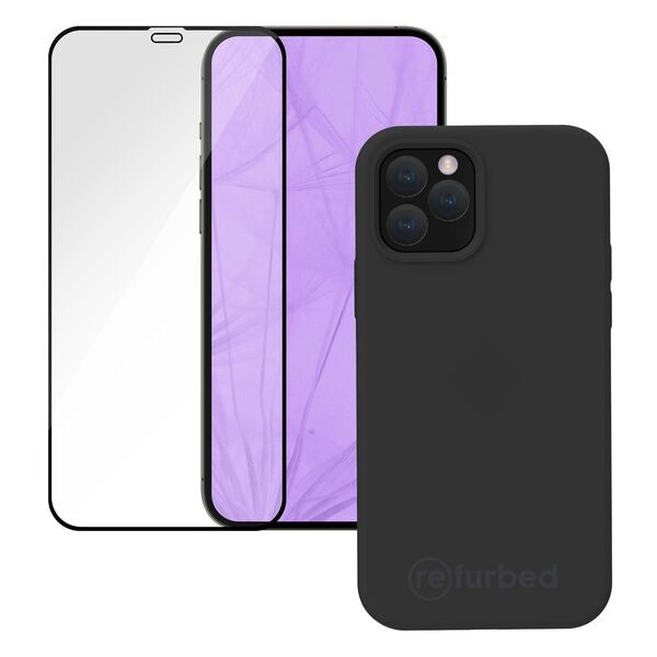 Bundle | Handyhülle & Displayschutz | iPhone 12/12 Pro | schwarz 1