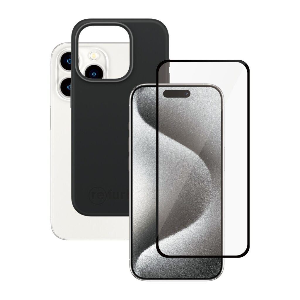 Bundle schwarze Handyhülle & Displayschutz iPhone 15 Pro
