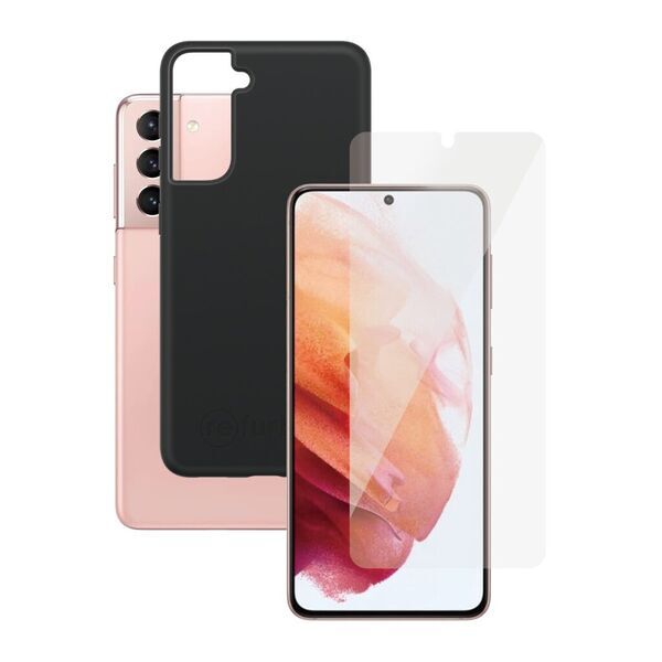 Bundle | black phone case & Tempered Glass Screen Protector | Samsung Galaxy S21 1