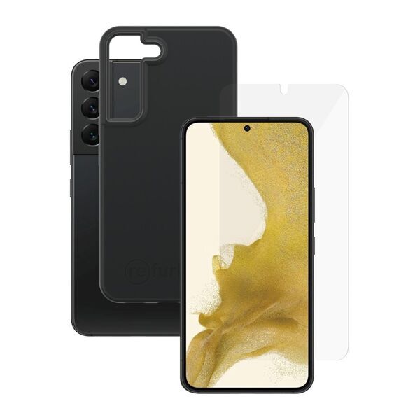 Bundle | capa de telemóvel preta & Proteção de ecrã | Samsung Galaxy S22 1