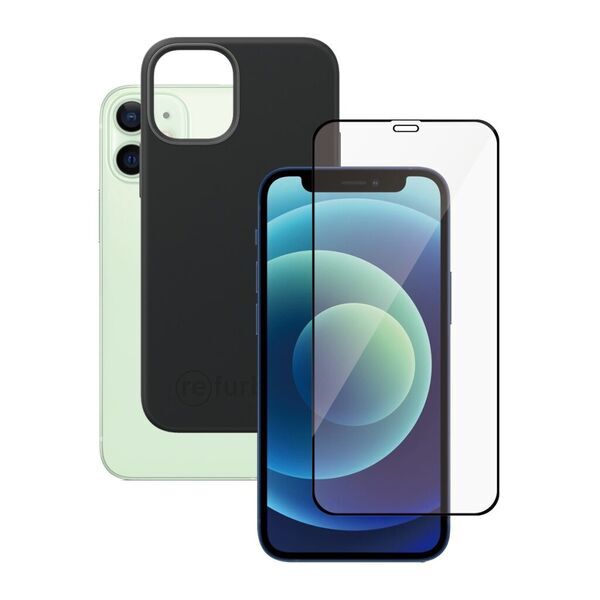 Bundle | schwarze Handyhülle & Displayschutz | iPhone 12 Mini 1