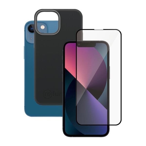 Bundle | black phone case & Tempered Glass Screen Protector | iPhone 13 Mini 1