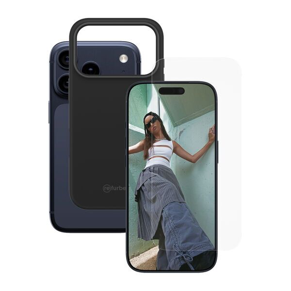 Bundle | black phone case & Tempered Glass Screen Protector | iPhone 17 Pro, image 1 of 4