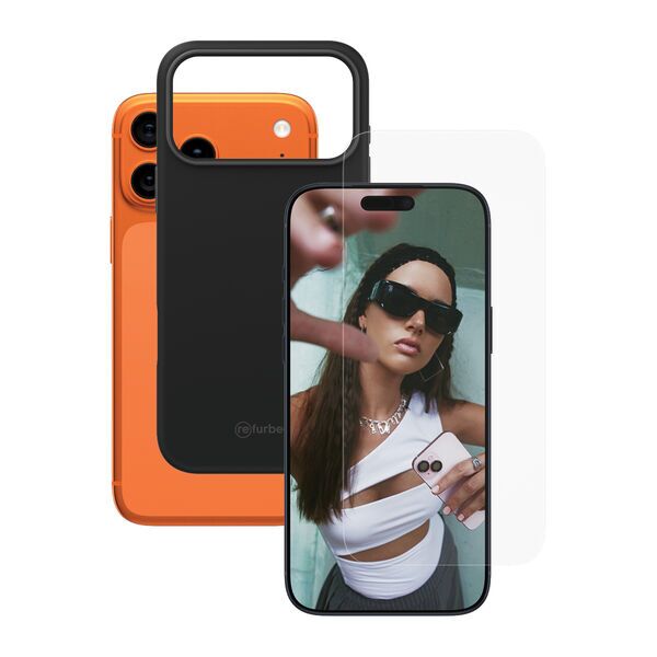 Bundle | black phone case & Tempered Glass Screen Protector | iPhone 17 Pro Max, image 1 of 4