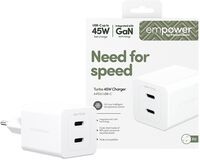 45 W carregador GaN (2 x PD3.1 USB-C)