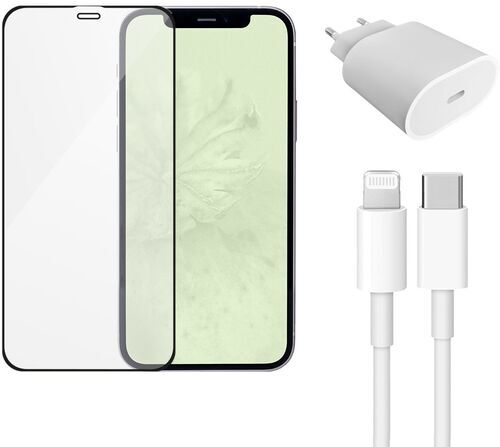 Som Ny: Snabbladdare (20W), laddkabel (Lightning) & skärmskydd | iPhone 12 mini