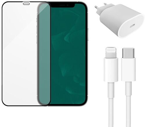 Som Ny: Snabbladdare (20W), laddkabel (Lightning) & skärmskydd | iPhone 12 Pro