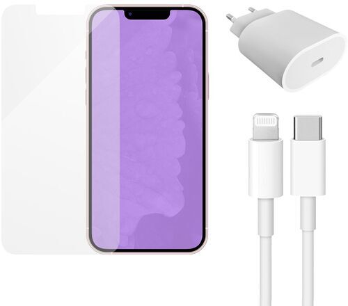 Som Ny: Snabbladdare (20W), laddkabel (Lightning) & skärmskydd | iPhone 13 mini
