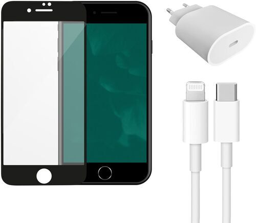 Som Ny: Snabbladdare (20W), laddkabel (Lightning) & skärmskydd | iPhone SE (2020/2022)