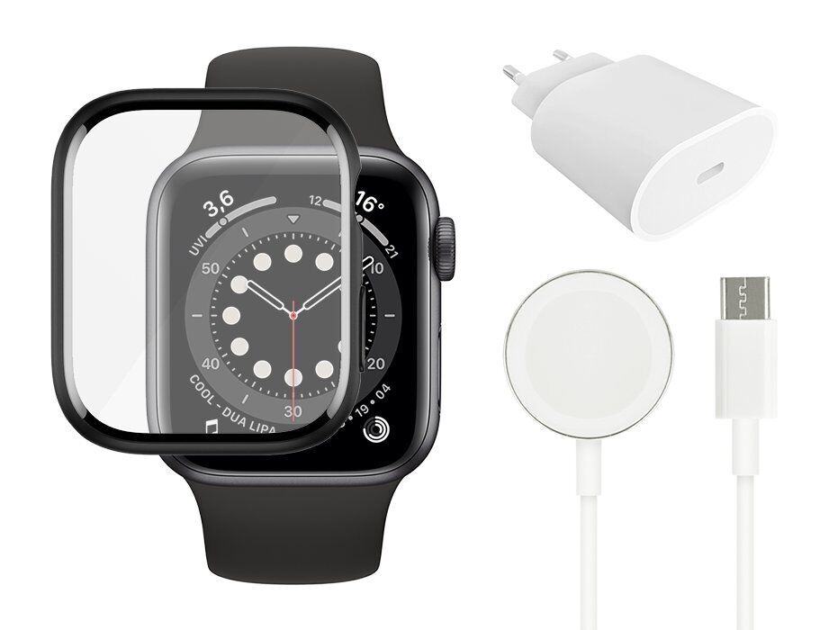 Snellader (20W), kabel (Magnetisch) & screenprotector | Apple Watch 8/7 | 45 mm