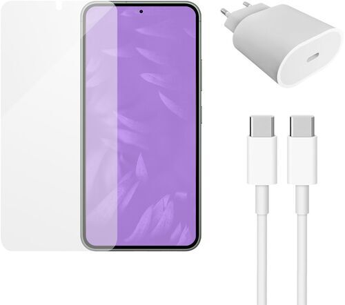 Som Ny: Snabbladdare (20W) & laddkabel (USB-C) & skärmskydd | Samsung Galaxy S23