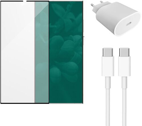Som Ny: Snabbladdare (20W) & laddkabel (USB-C) & skärmskydd | Samsung Galaxy S23 Ultra 5G