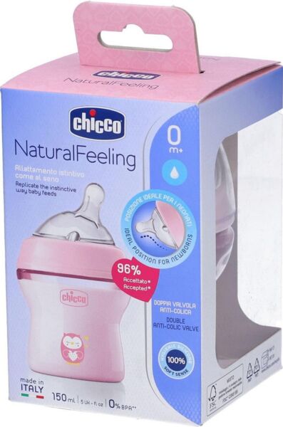 Chicco Natural Feeling Anti-Kolik Babyflasche | pink 1