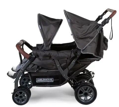 Childhome Quadruple Vierlingskinderwagen | black/grey 2