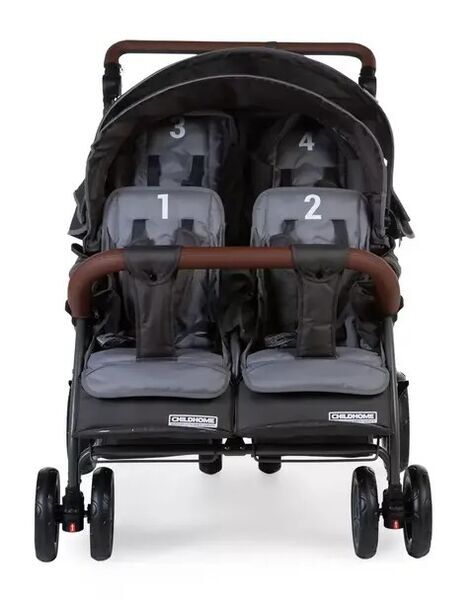 Childhome Quadruple Vierlingskinderwagen | black/grey 3