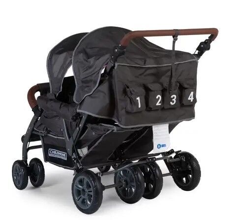 Childhome Quadruple Vierlingskinderwagen | black/grey 4