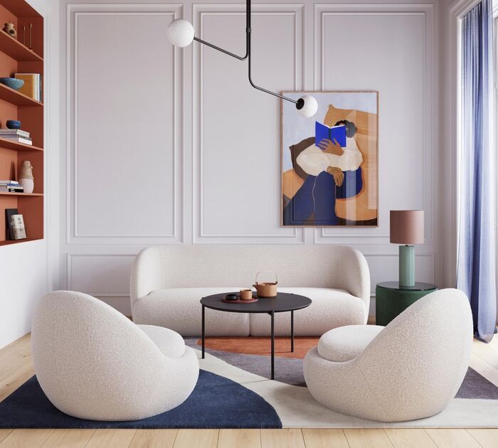 Connor soffa och sidobord Grey Linoleum