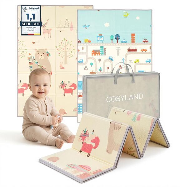 COSYLAND Baby Crawling Mat 120 x 180 cm | beige, image 1 of 3