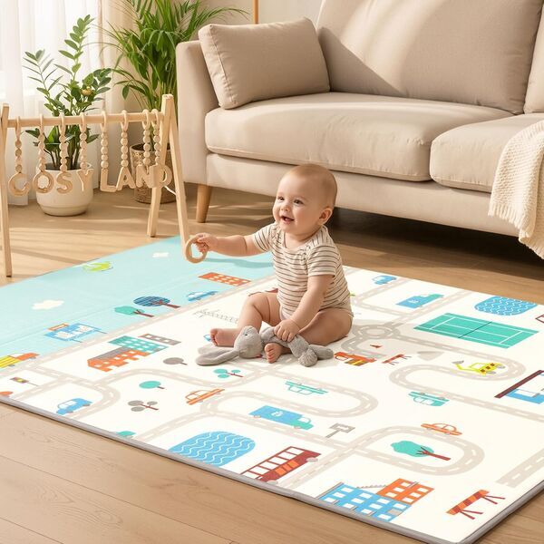 COSYLAND Baby Crawling Mat 120 x 180 cm | beige, image 2 of 3