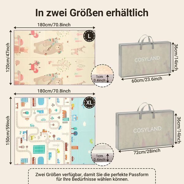 COSYLAND Baby Crawling Mat 120 x 180 cm | beige, image 3 of 3