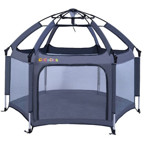 CutieClub Baby Laufstall | grau 1