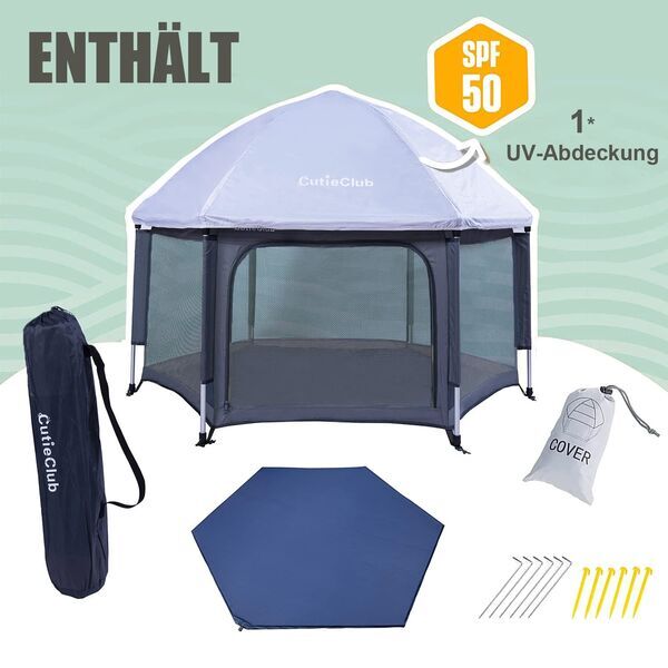 CutieClub Laufstall Faltbar | blue 2